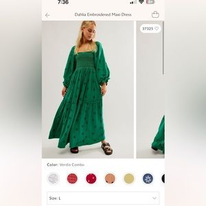Free People Dahlia Embroidered Maxi Dress